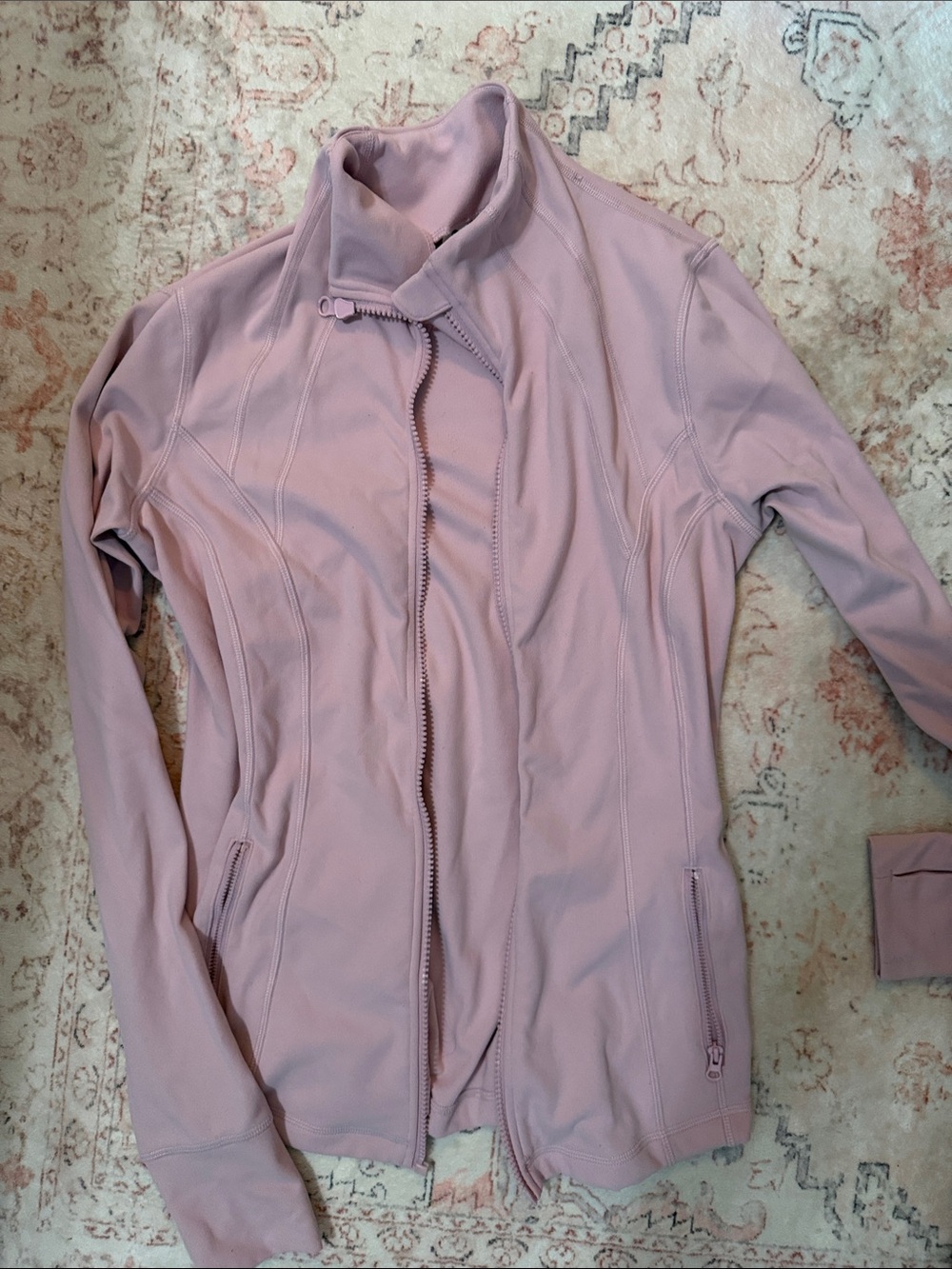 Yogalicious Dusty Rose Zip-Up Bomber Jacket